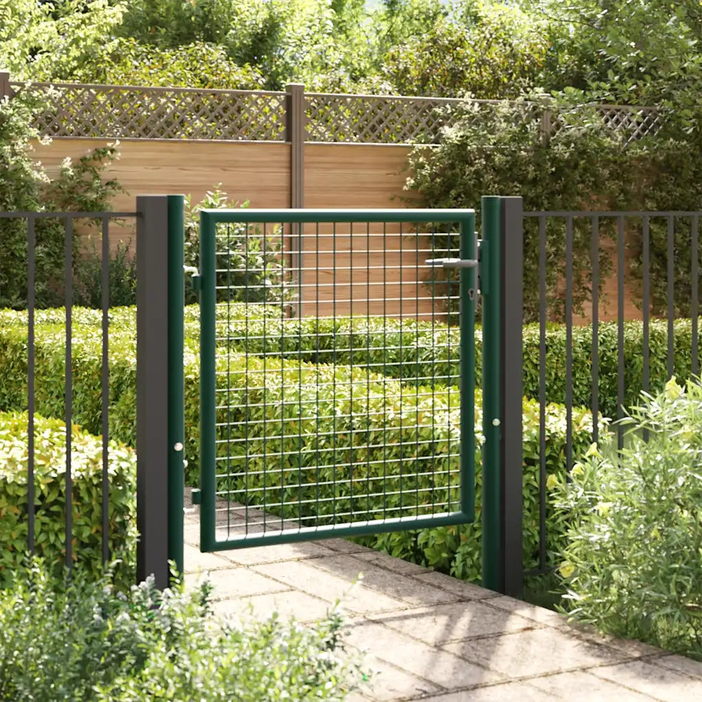 Cancello per Recinzione in Acciaio 100x75 cm Verde 145732