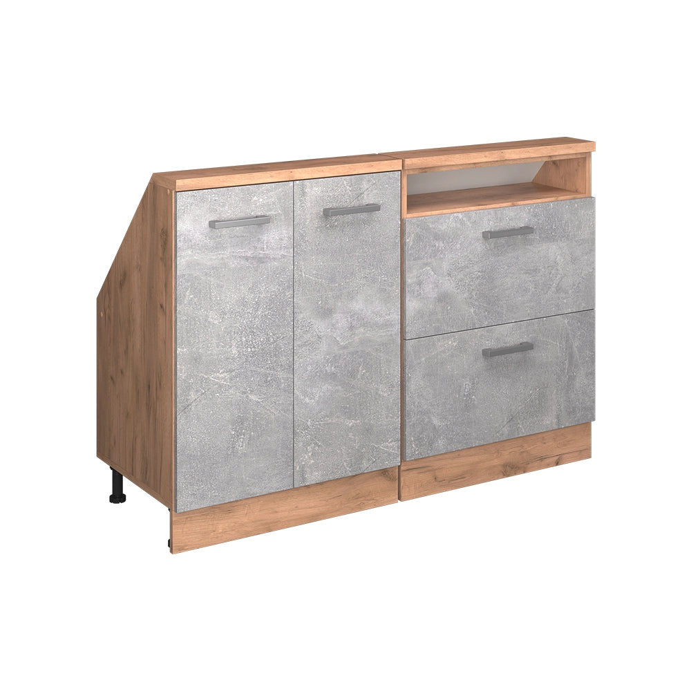 Set di mobili sottotetto Rion Calcestruzzo/Rovere dorato Set di 2 Vicco