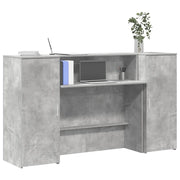 vidaXL Banco Reception Grigio Cemento 180x50x103,5cm Legno Multistrato