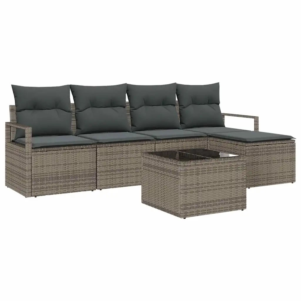 Set di divani con cuscino 6 pcs Grigio chiaro polyrattan 3355018