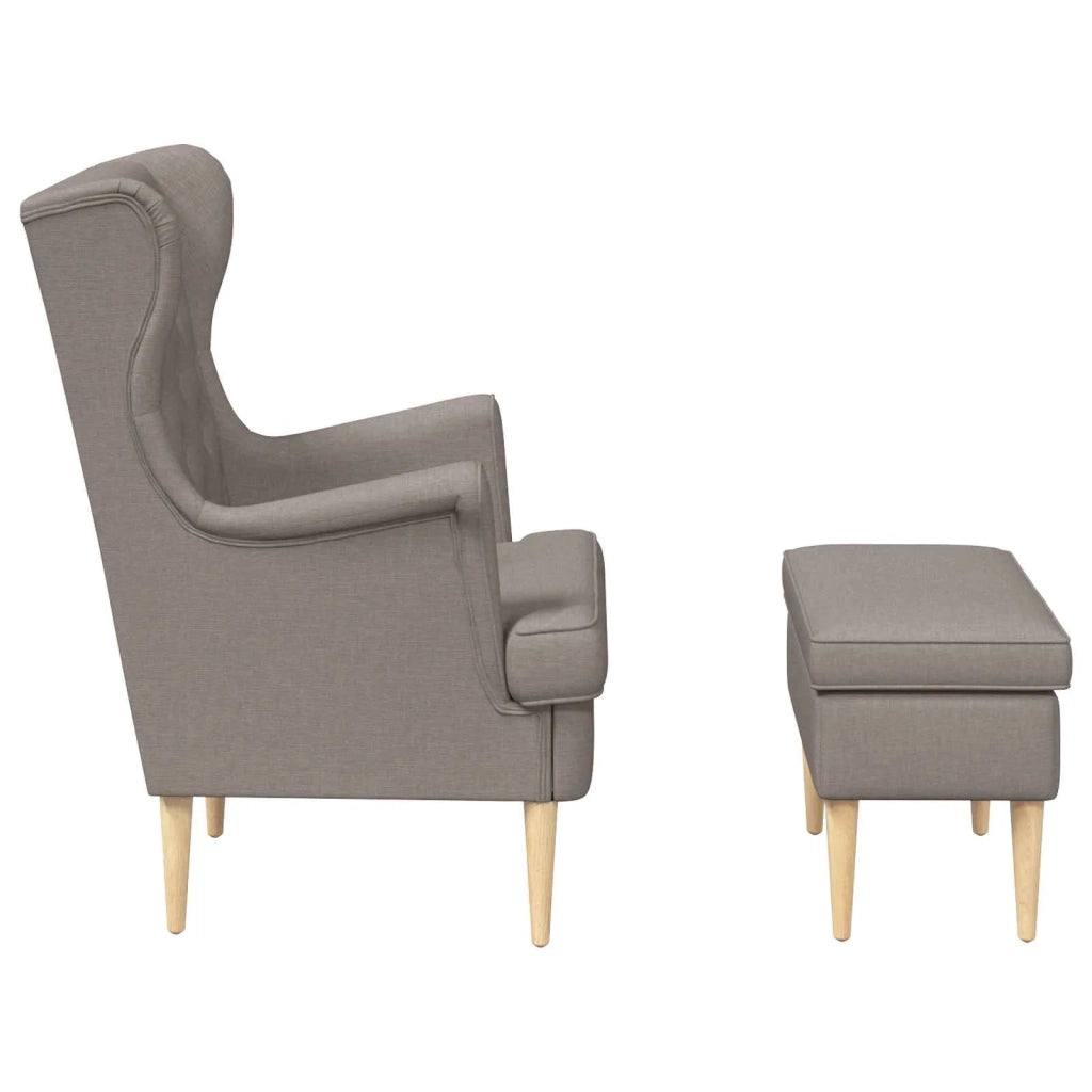 Poltrona con Ottomano 2 pz Tortora Tessuto 3418810