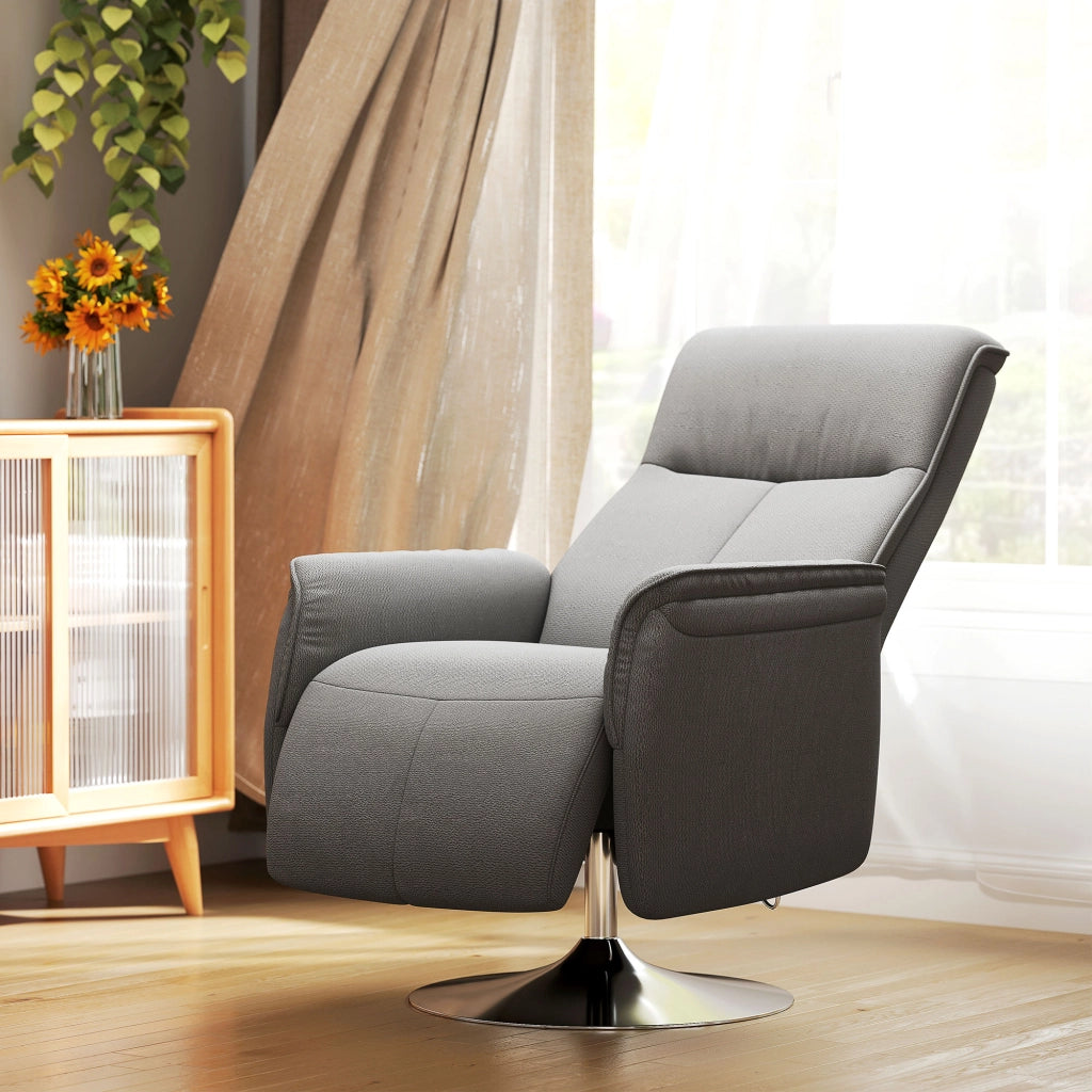 Poltrona relax massaggiante reclinabile girevole ¨C zephmum ¨C grigio 68,5x77x117 cm