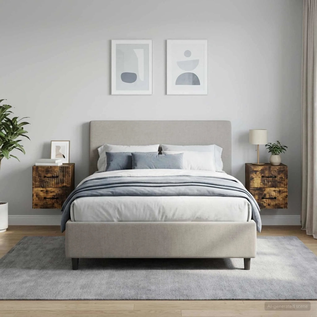Mobiletto da notte a muro 2 pcs Rovere Fumo 34,5 x 33 x 40 cm 898646