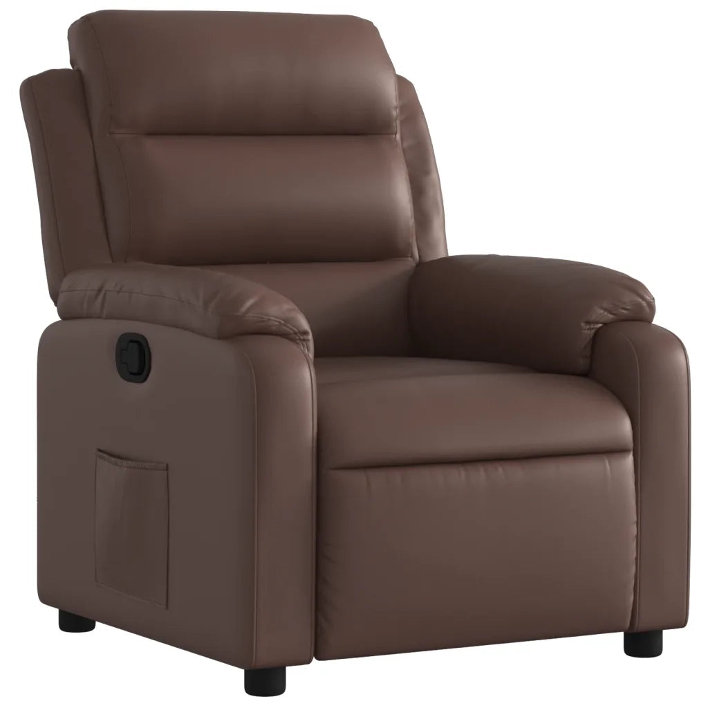 Divano Sedia-Poltrona Reclinabile Marrone in Similpelle 973680