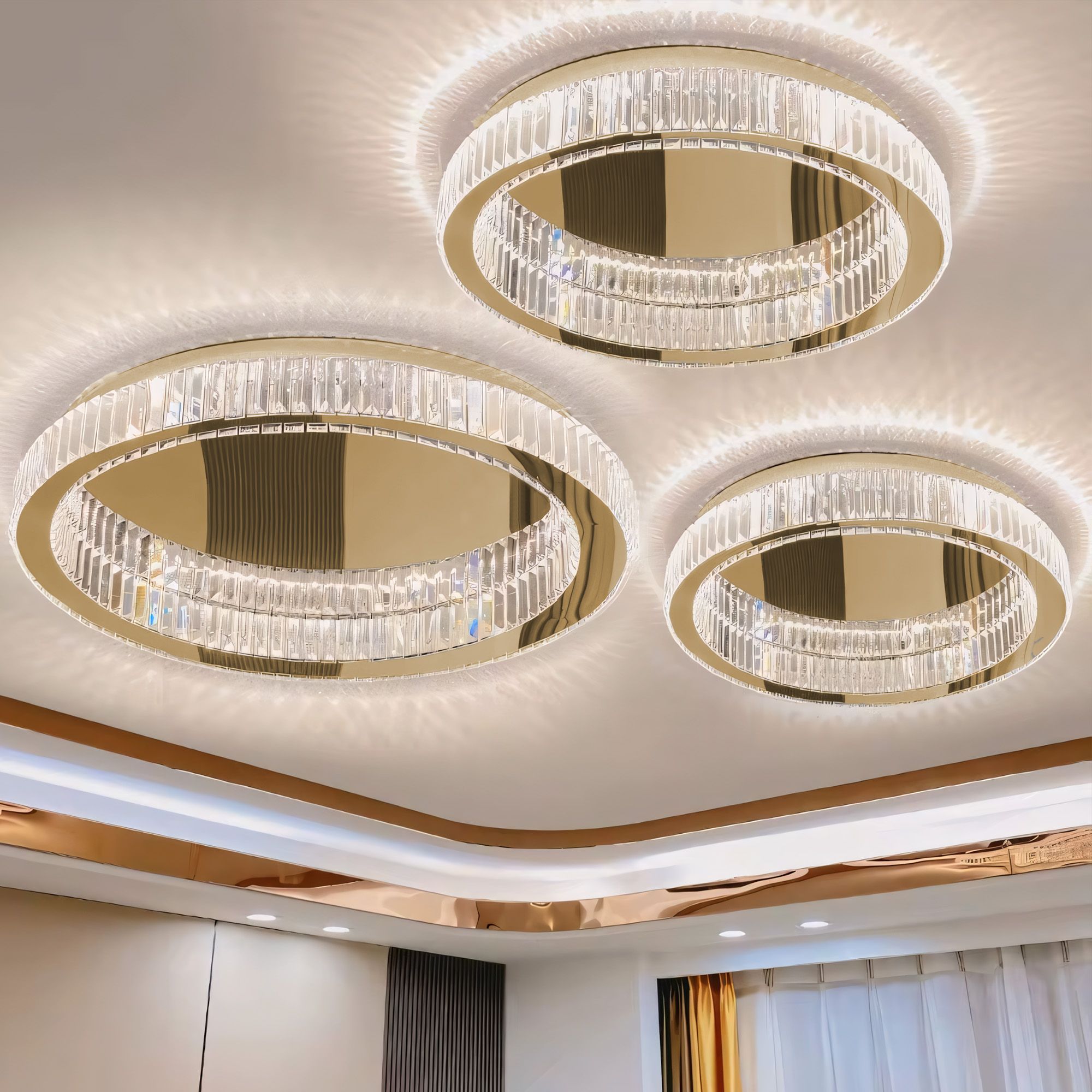 Lampadario A Soffitto In Cristallo App1721-c 50 Cm Oro