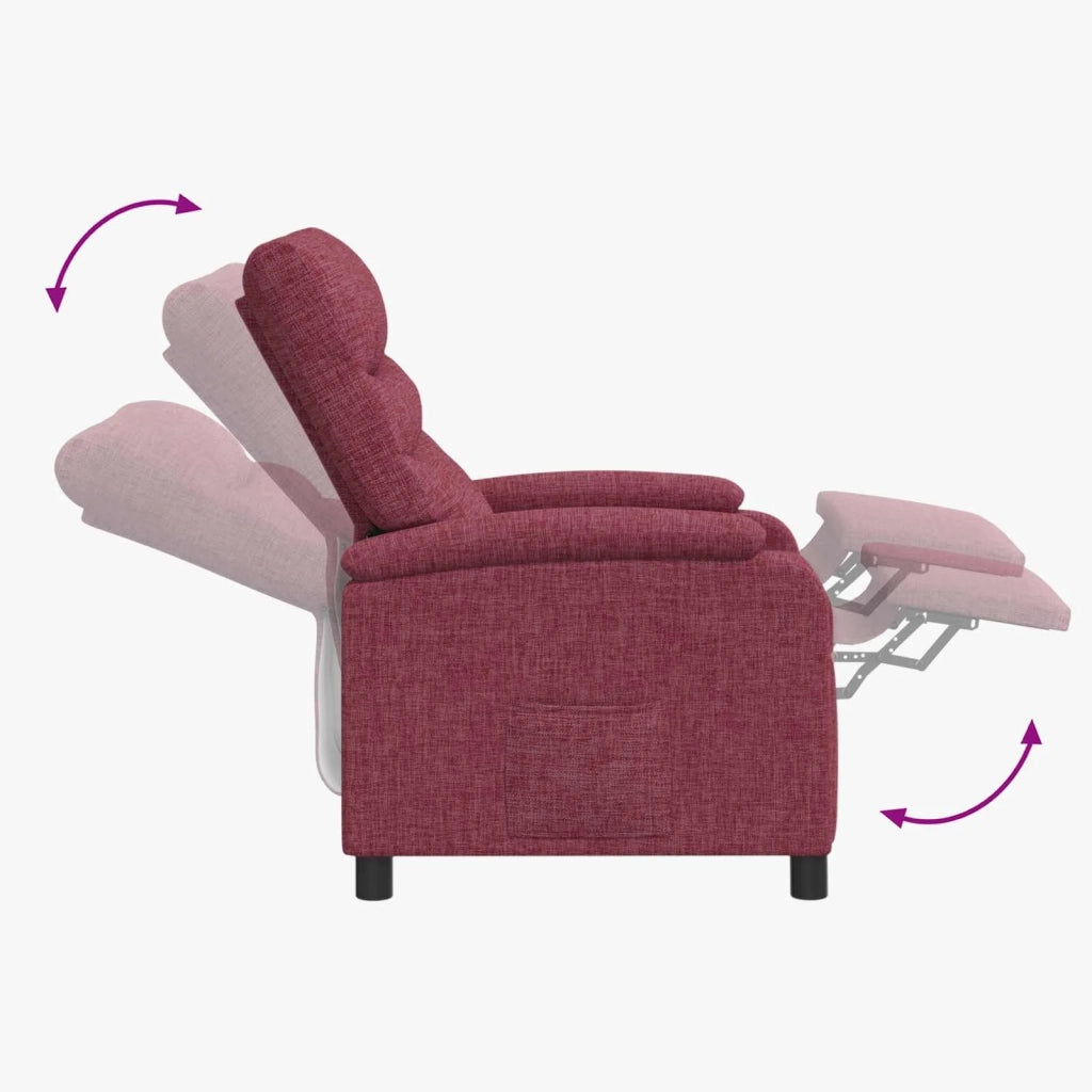 Divano Sedia-Poltrona Massaggiante Rosso Vino Tessuto 562744