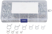Clip per tubi in acciaio inossidabile - doppia vite - 150 pezzi - assortimento - diverse dimensioni - contenitore di archiviazione - clip per tubi
