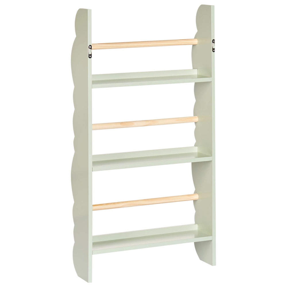 Libreria a muro verde chiaro a 3 piani in legno di pino MDF Camera dei bambini