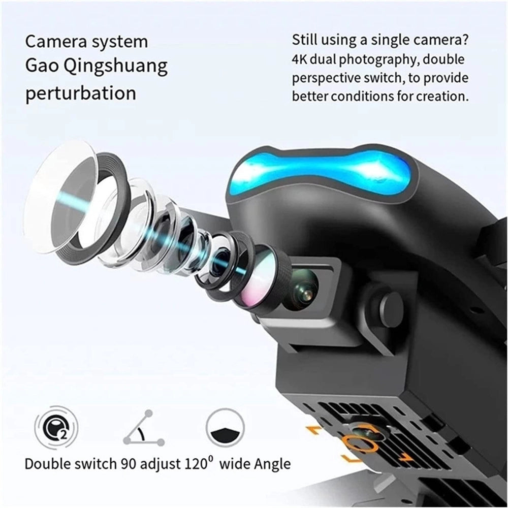 Trade Shop - Drone Pieghevole Con Fotocamera 1080p Telecomando Smartphone Wifi 2.4ghz Q-fa98 -
