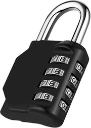 Combinazione di serratura per interno e esterno, serratura con combinazione a 4 cifre per la sicurezza e la durata, serratura combinata per porta (1 pezzo, nero)