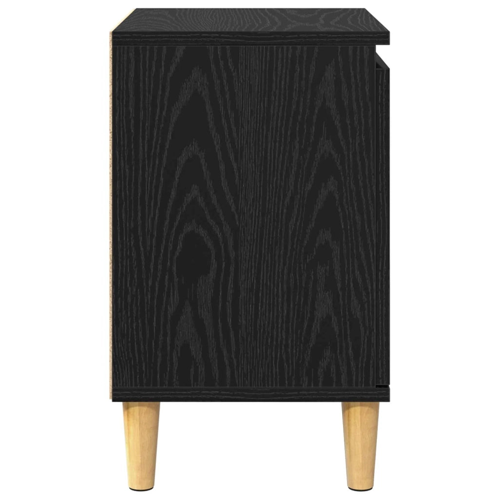 Armadio da Notte Rovere Nero 40 x 30 x 50 cm Legno multistrato 875106