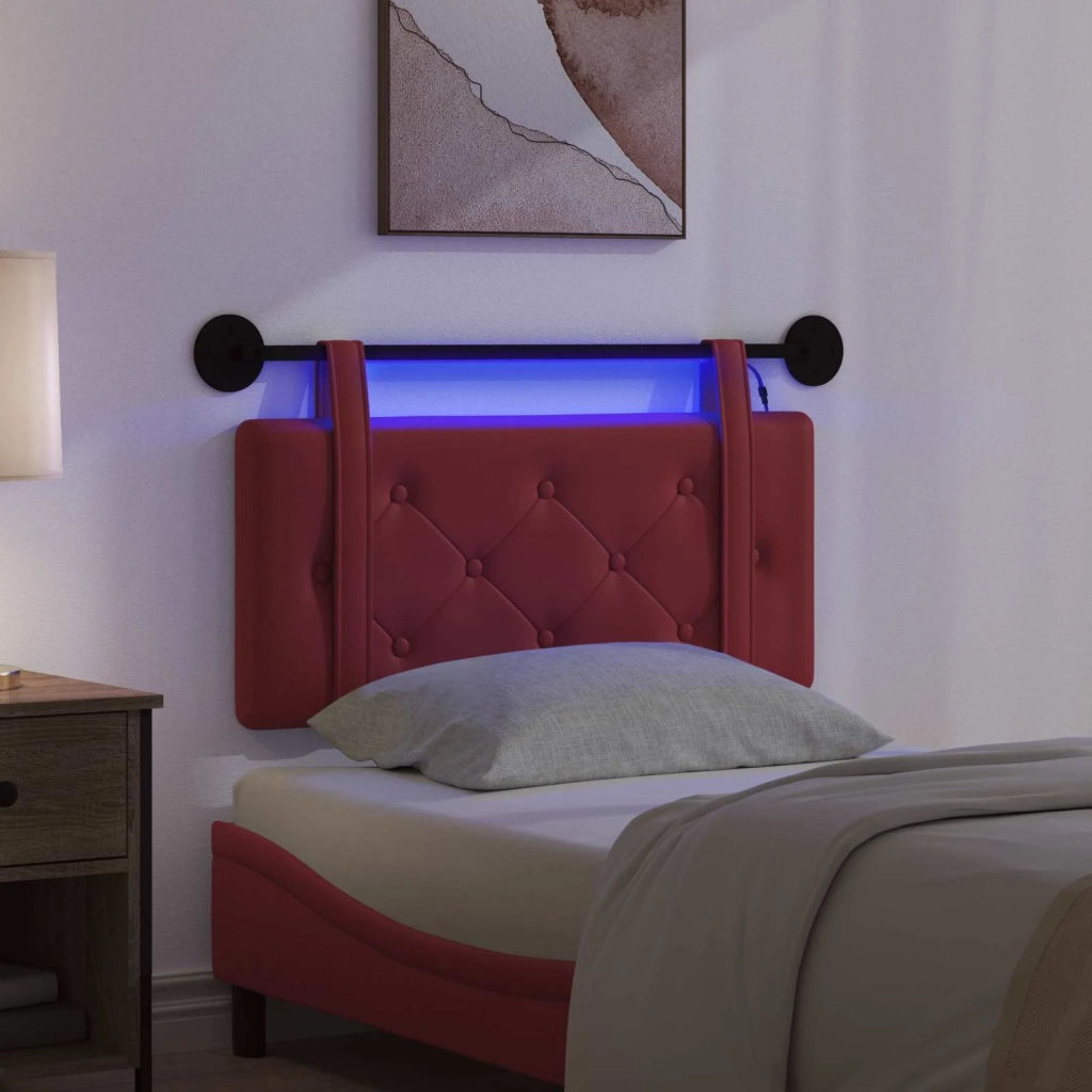 Testiera sospesa Con luce LED Rosso Vino Similpelle 3424101