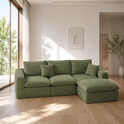 Divano modulare 3 in 1 in schiuma e molle verde