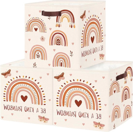 Set di 3 cassetti per bambini Organizer Kubus - Scatola per giocattoli, libri e vestiti, in beige, per camera da letto dei bambini