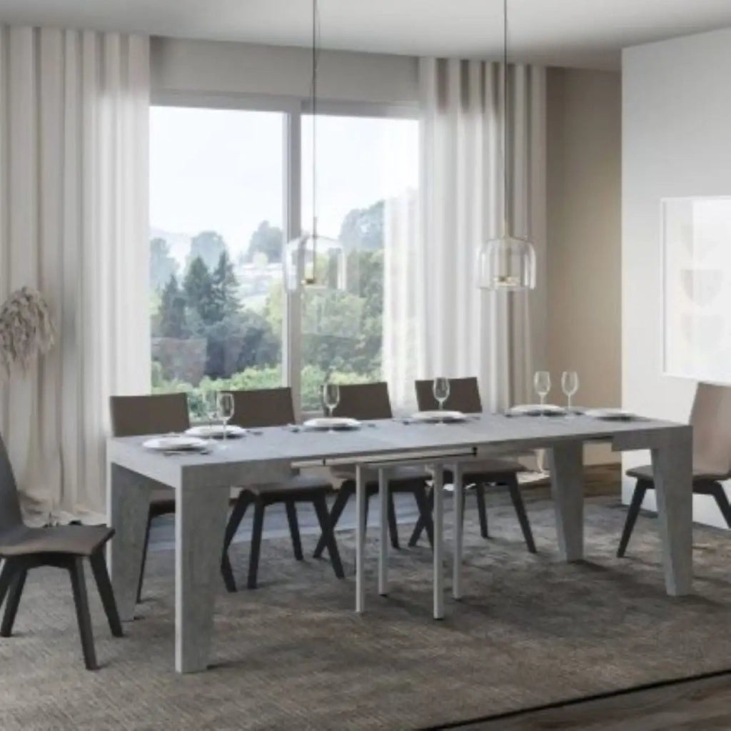 Tavolo allungabile 90/246x90 cm Naxy colore cemento