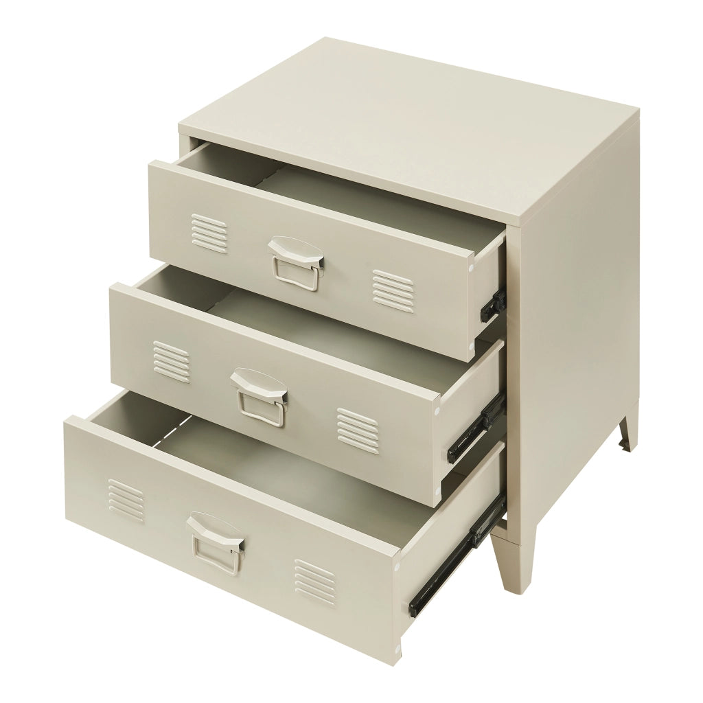 Cassettiera Hämeenlinna Comò in Acciaio con 3 Cassetti 72 x 60 x 40 cm color Cammello [en.casa]