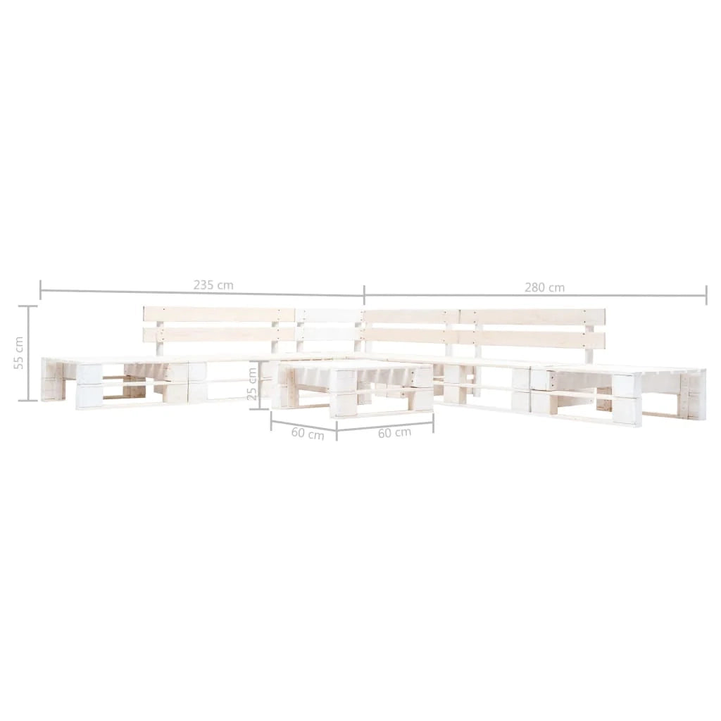 Set di mobili da giardino mobili da esterno set di mobili in pallet da 6 pezzi legno bianco 02_0018455