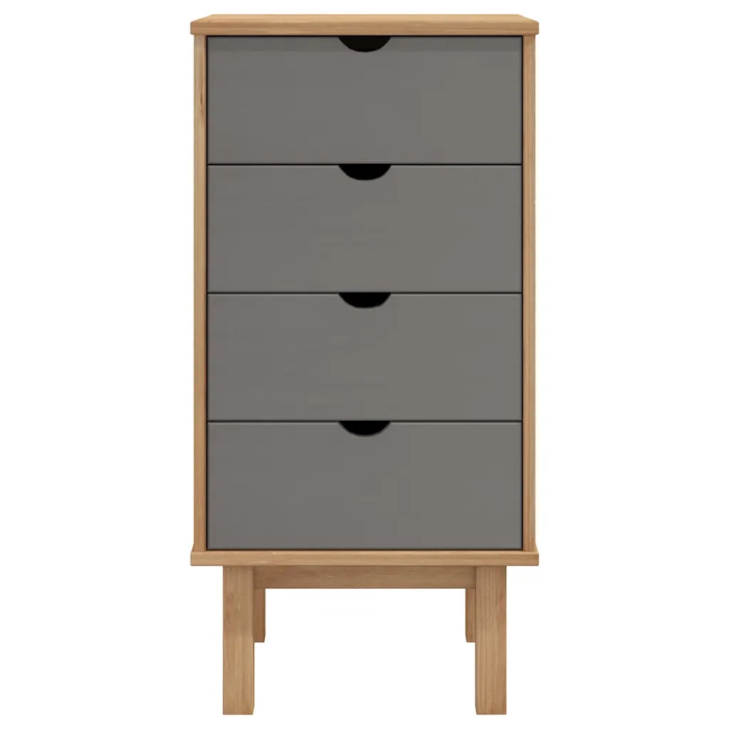Cassettiera OTTA Marrone e Grigio 45x39x90 cm in Legno di Pino CFW6722125