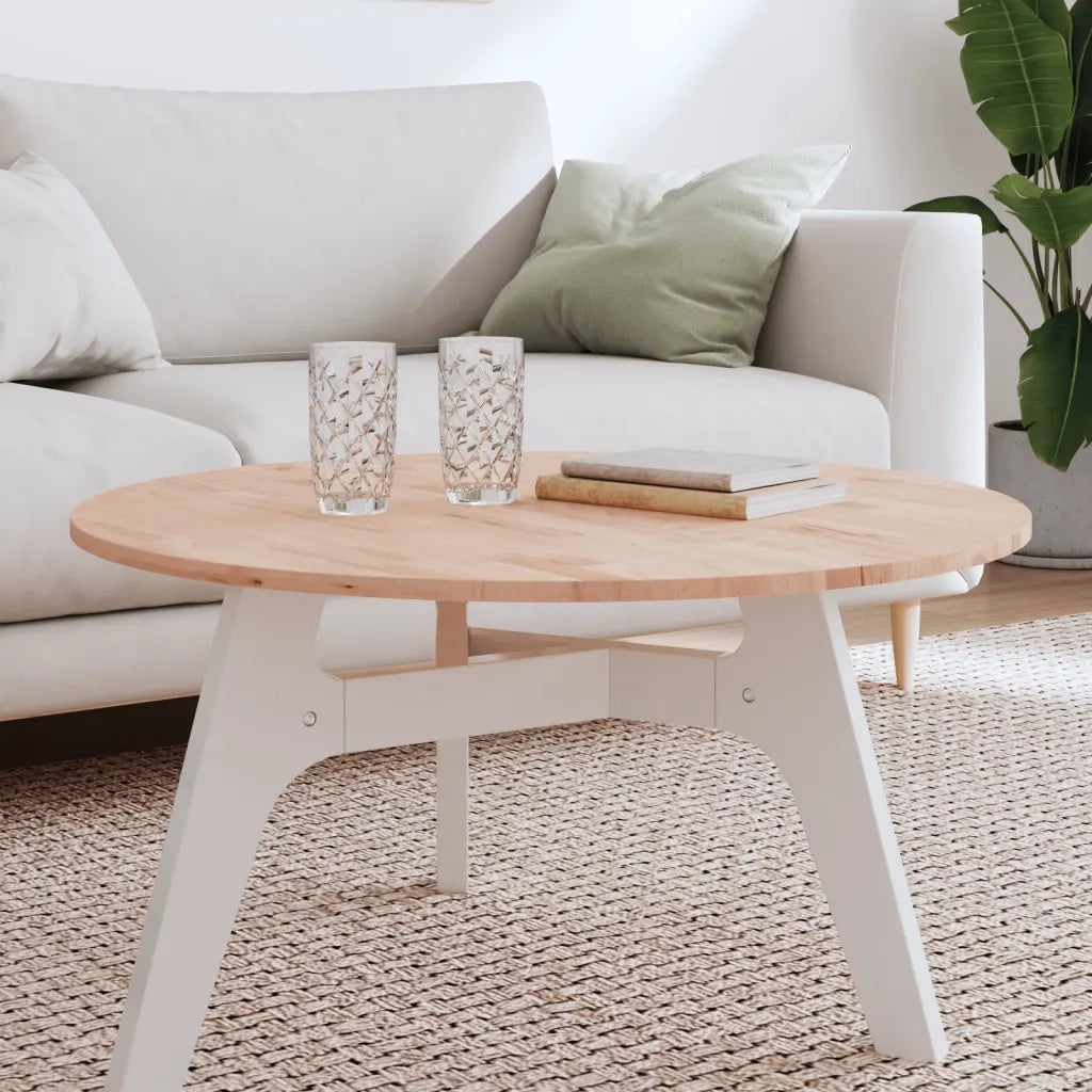 Piano per Tavolo Ø80x1,5 cm Rotondo in Legno Massello di Faggio 355911