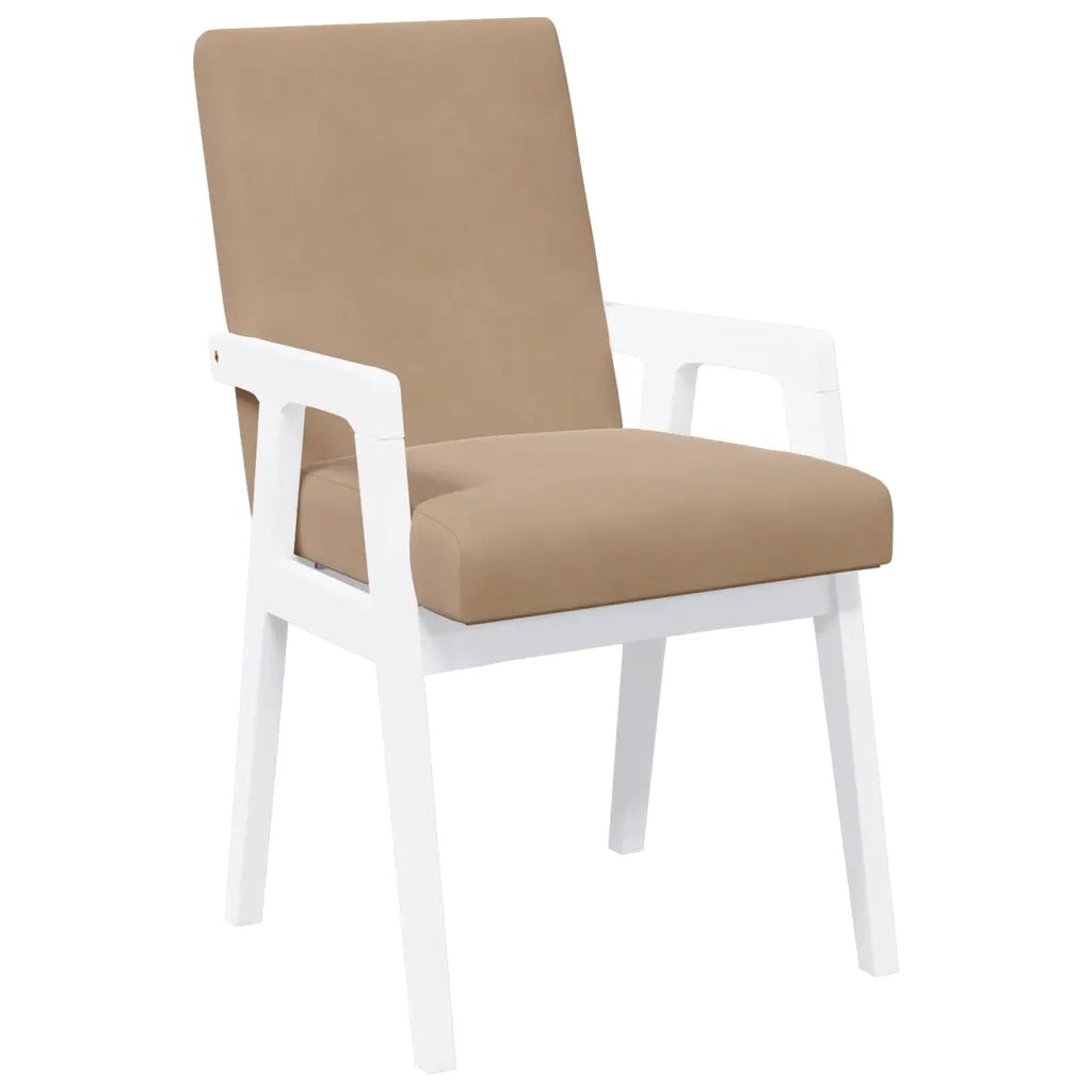 Sedie da Pranzo con Cuscini 2 pz Bianco Legno Massello di Hevea 4102485