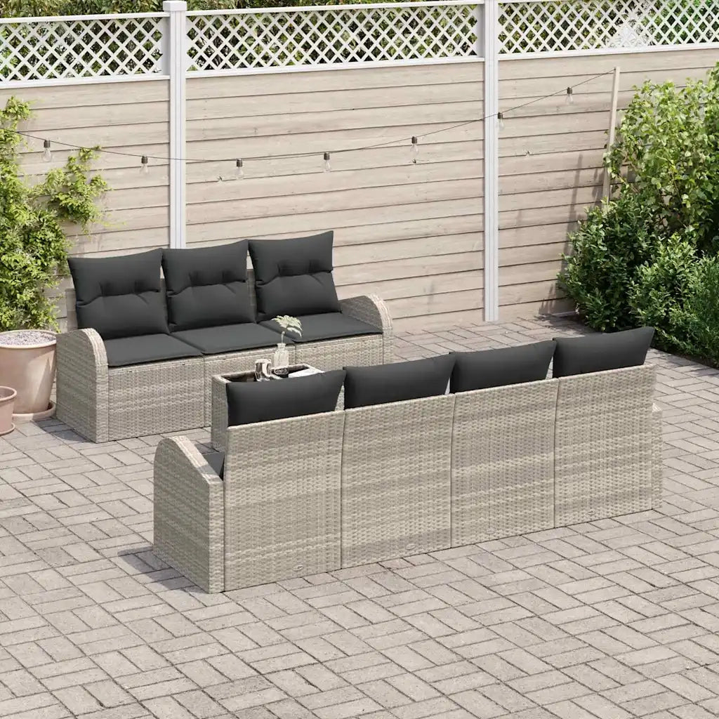 Set Divano da Giardino Grigio chiaro 55 x 55 x 37 cm polyrattan