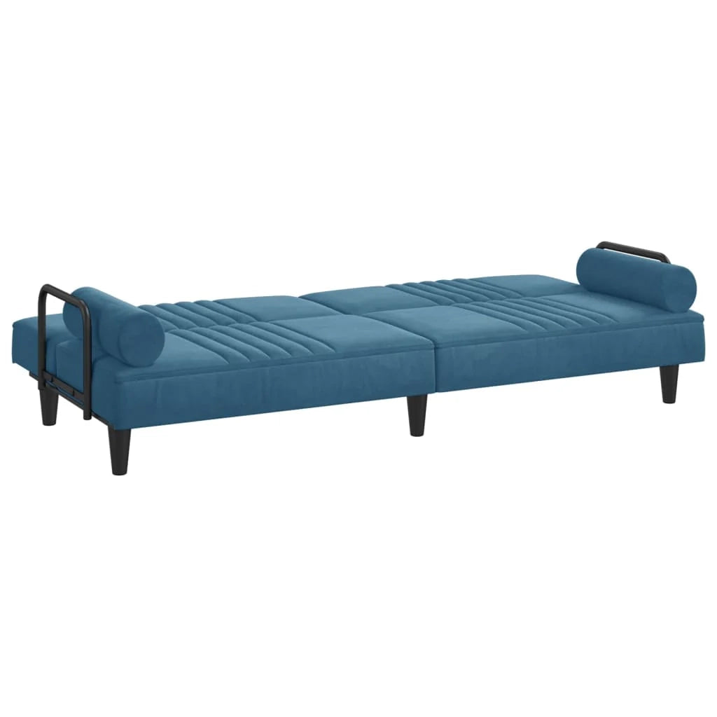Divano letto con braccioli 205 x 89 x 70 cm velluto blu 02_0020416