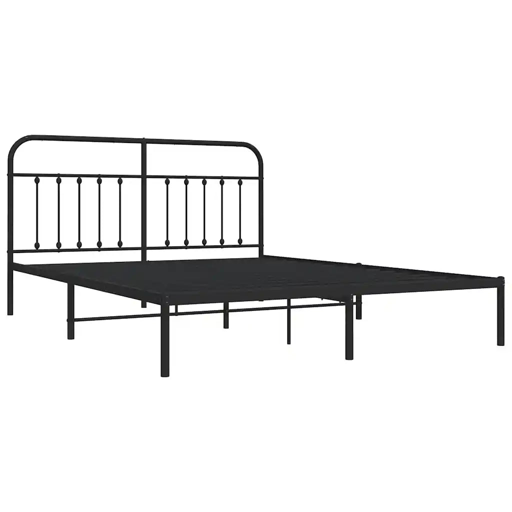 Giroletto con Testiera in Metallo Nero 183x213 cm 352583