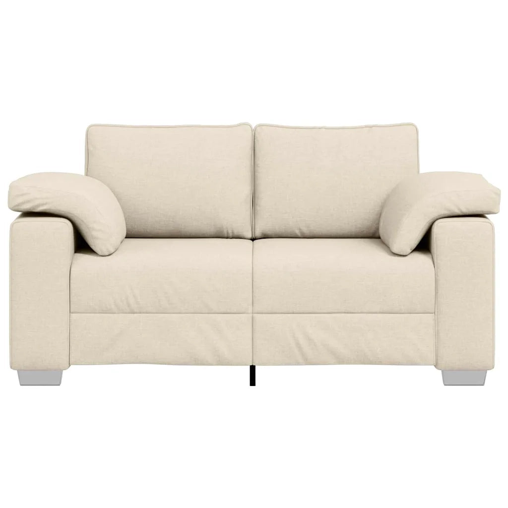 Divano a 2 Posti Beige 160 cm Tessuto misto lino 4105226