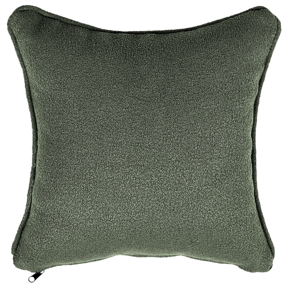 Chaise longue Destra in poliestere verde scuro con cuscino e gambe metallo da salotto