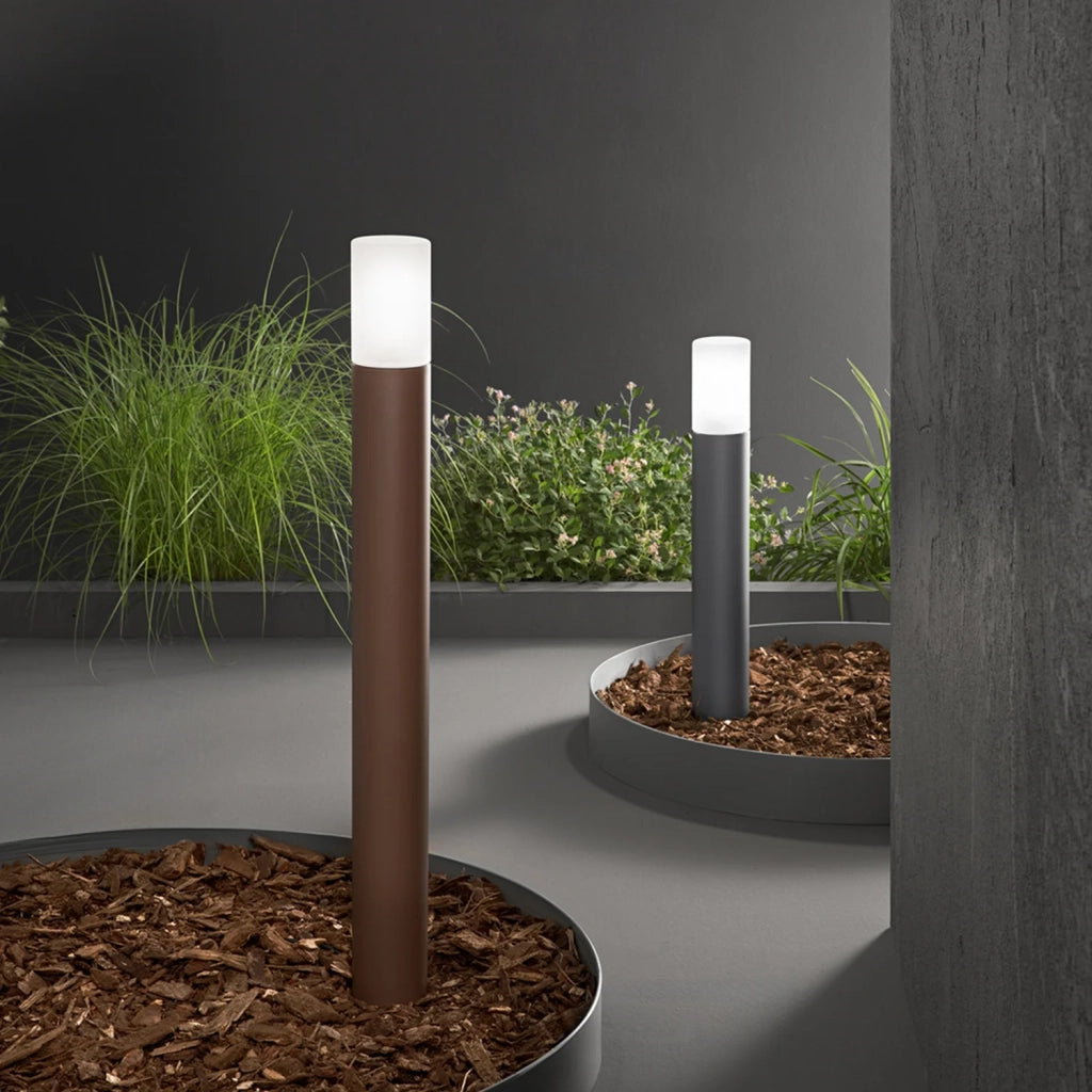 Paletto Esterno Contemporaneo Alluminio Corten 1 Luce E27 Ip54 H90
