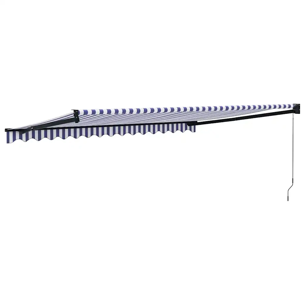 Tenda Sole Retrattile Blu e Bianca 4,5x3 m Tessuto e Alluminio 3154449
