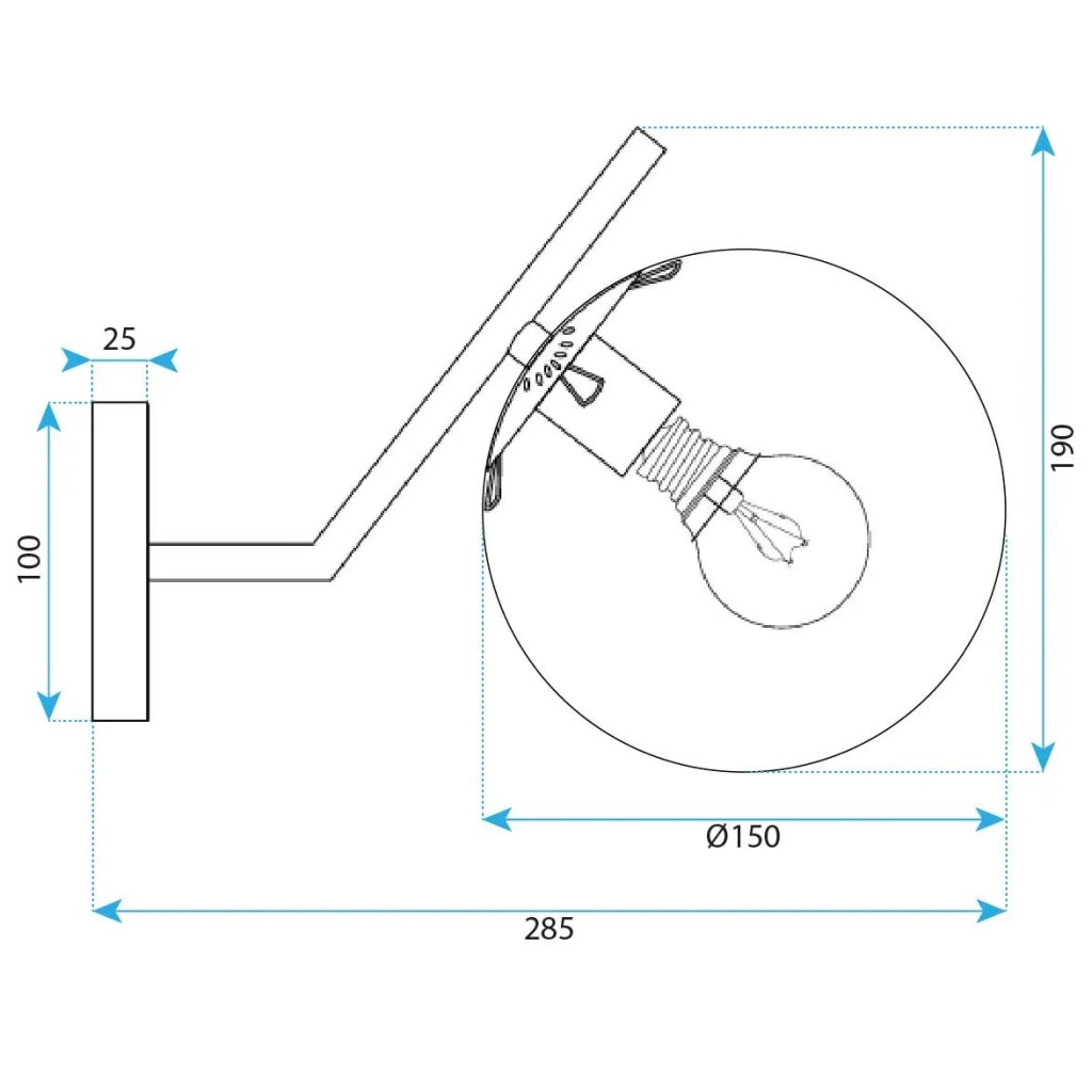 Lampada Da Parete G100-1w Gold