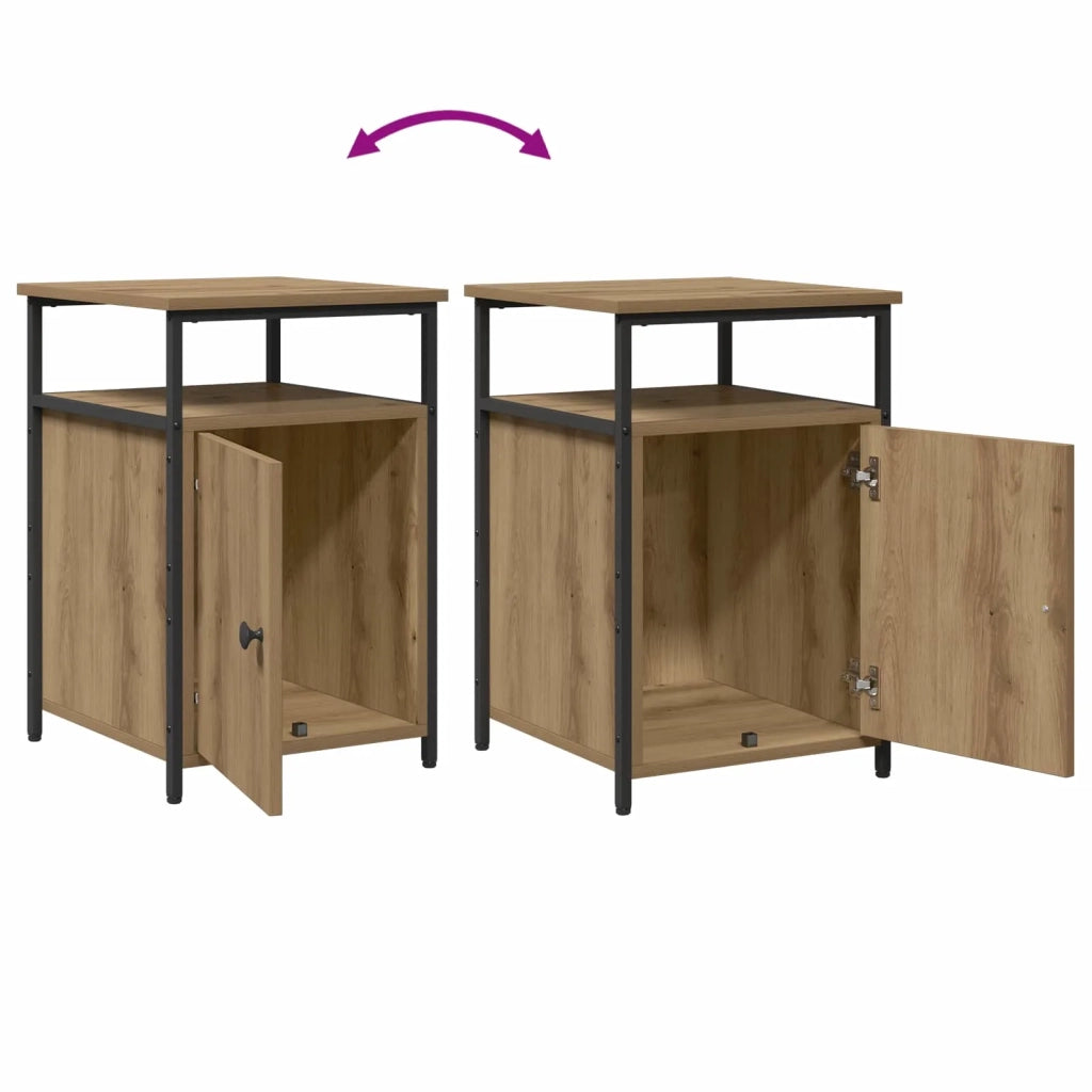Comodino | Armadio da Notte | Mobiletto da notte rovere artigianale Legno multistrato