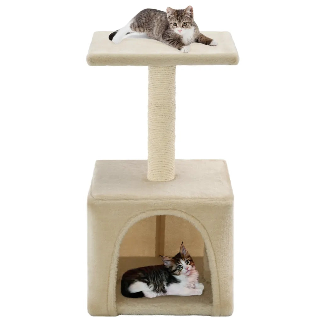 Albero per Gatti con Tiragraffi in Sisal 55 cm Beige CFW4177909