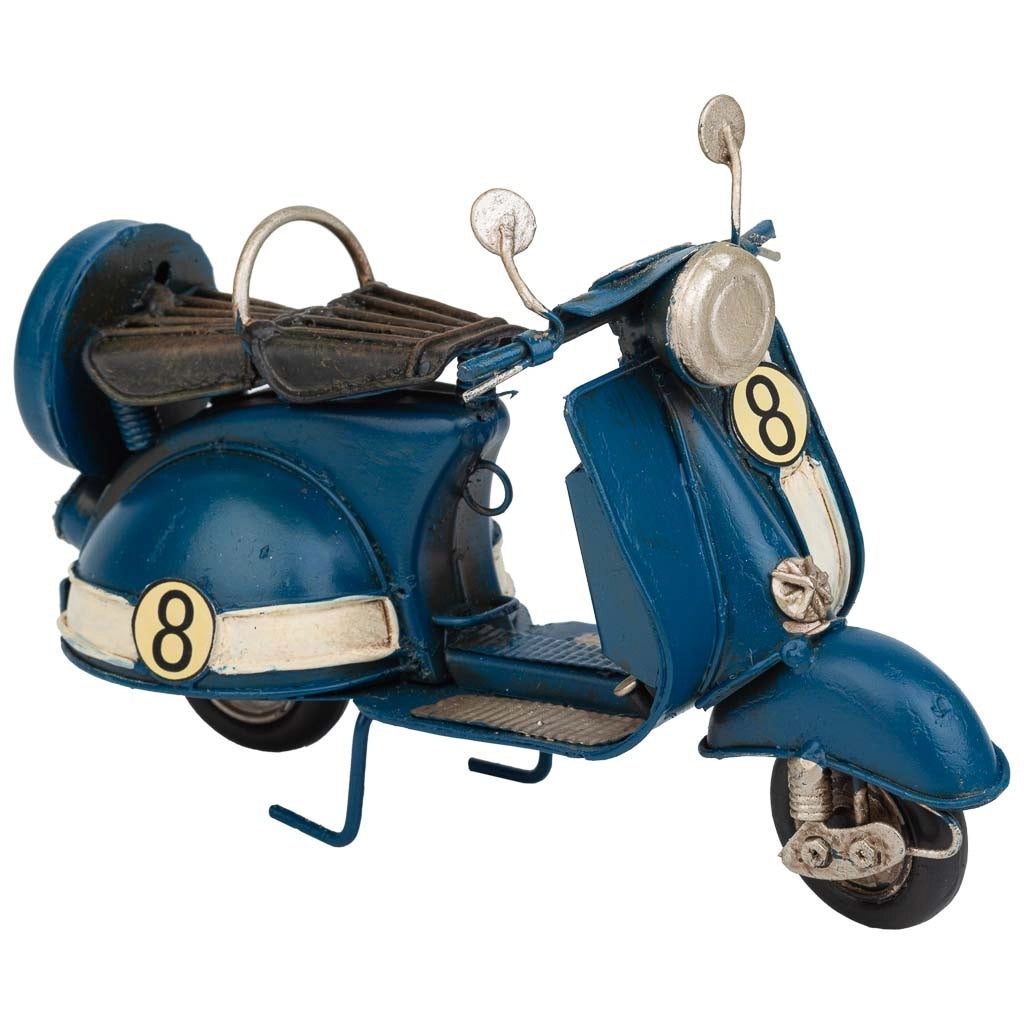 Moto in metallo blu 17x7x11h