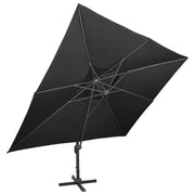 Ombrellone da giardino a sbalzo con doppio piano nero 400x300 cm 312377