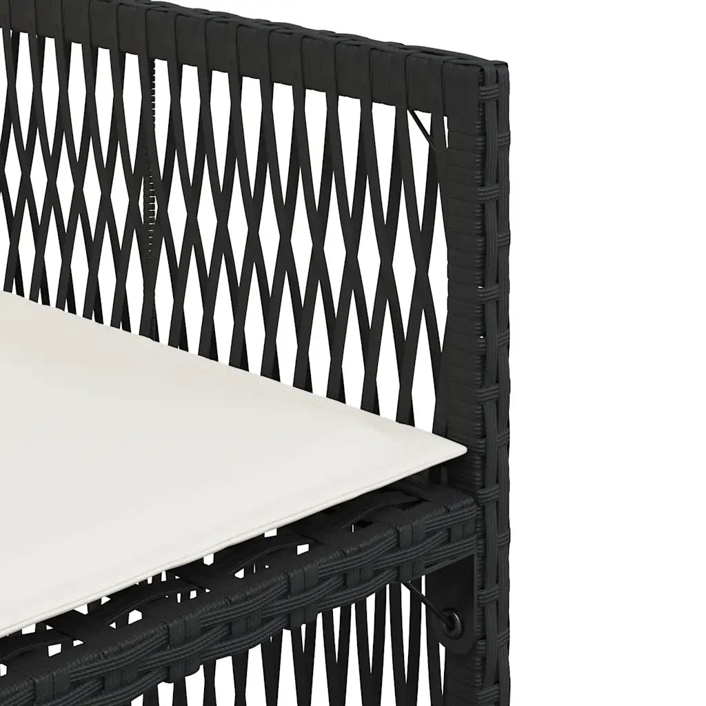 Sedie da Giardino con Cuscini 4 pz Nere in Polyrattan 365034
