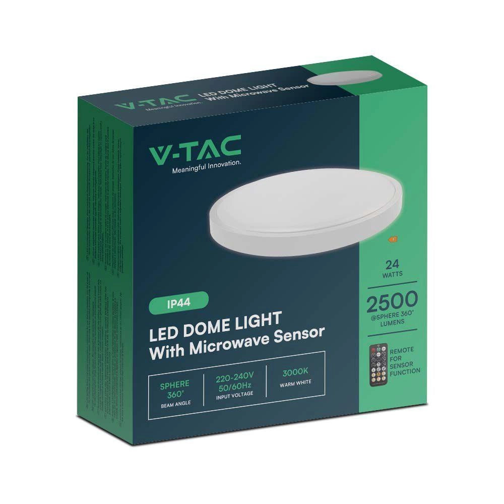 Plafoniera LED V-TAC 24W 35cm con sensore IP44 bianca