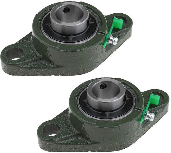 Blocco di sostegno per cuscini UCFL205 25mm - 2-fuoco Flangia - Autoallineante - Metallo - Verde - Materiale duraturo