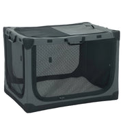 Gabbia pieghevole per cani, trasportino per cani con cuscino sfoderabile e lavabile, rivestimento in tessuto Oxford, per cani fino a 30 kg, grigio.