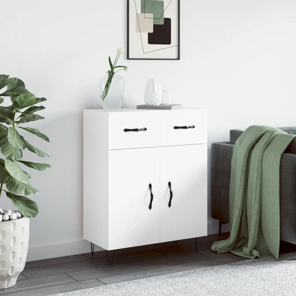 Credenza-Buffet-Armadio da cucina Bianca 69,5x34x90 cm in Legno Multistrato 700569