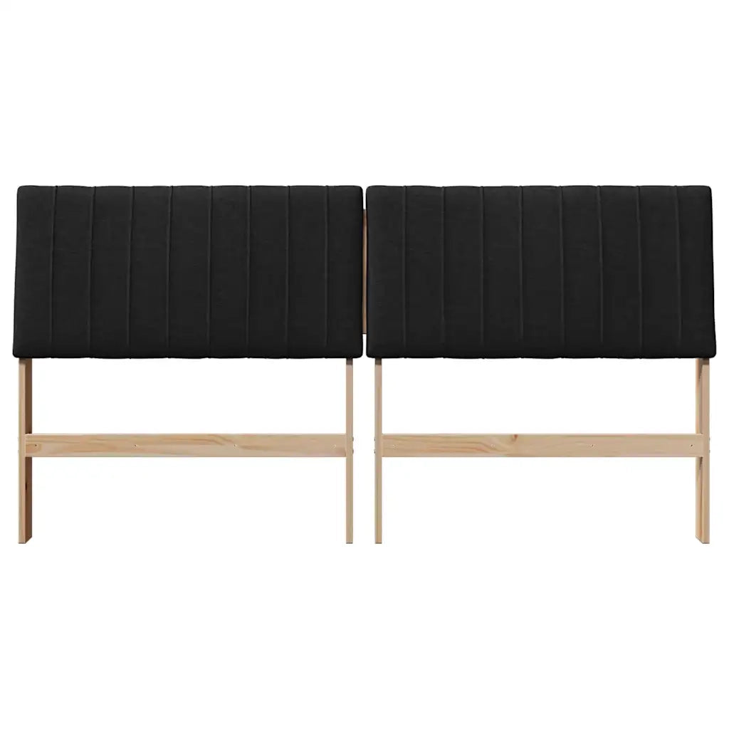 Testiera imbottita Nero 180 cm Pino massello 879381