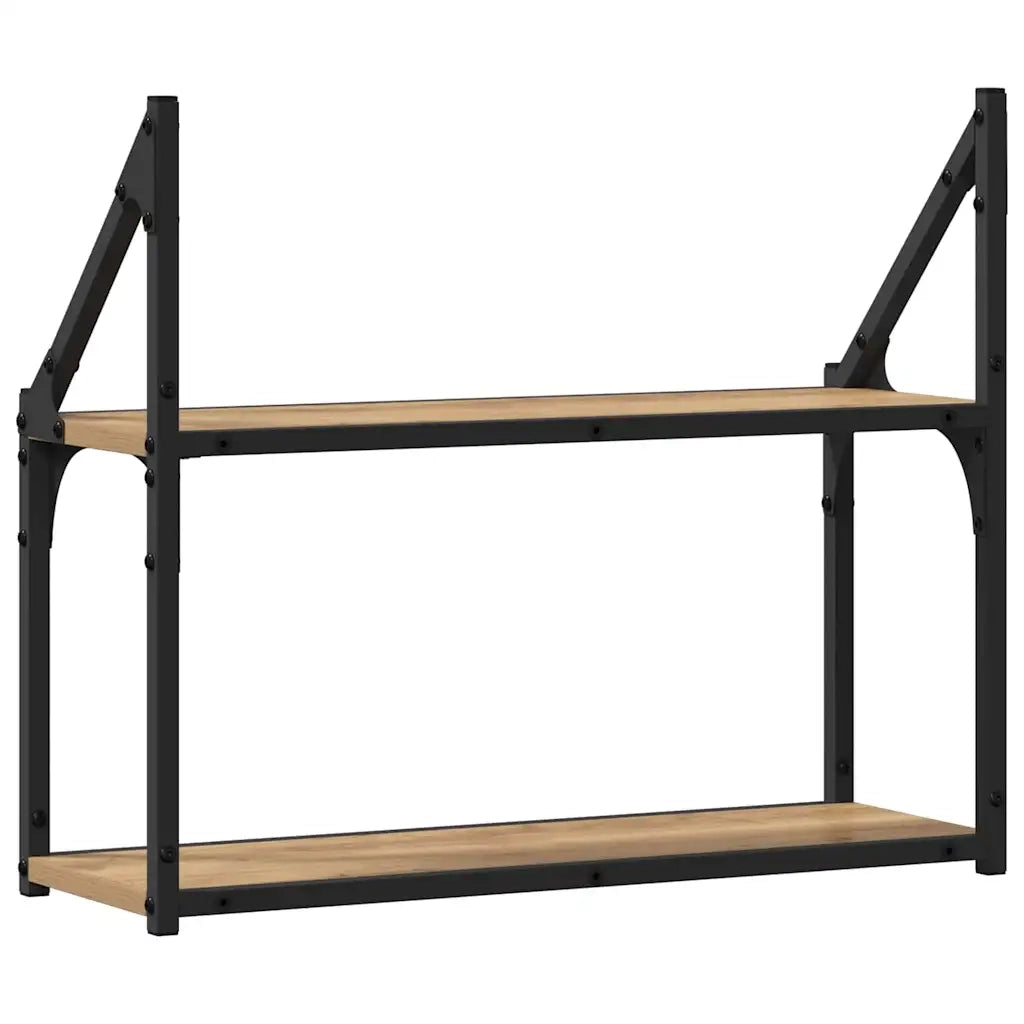 Scaffale da parete rovere artigianale 60 x 21 x 51 cm