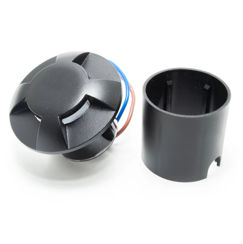Mini faretto incasso calpestabile radente 4 finestre IP67 LED 1W basso consumo segnapassi nero luce giardino viale 230V 4000K