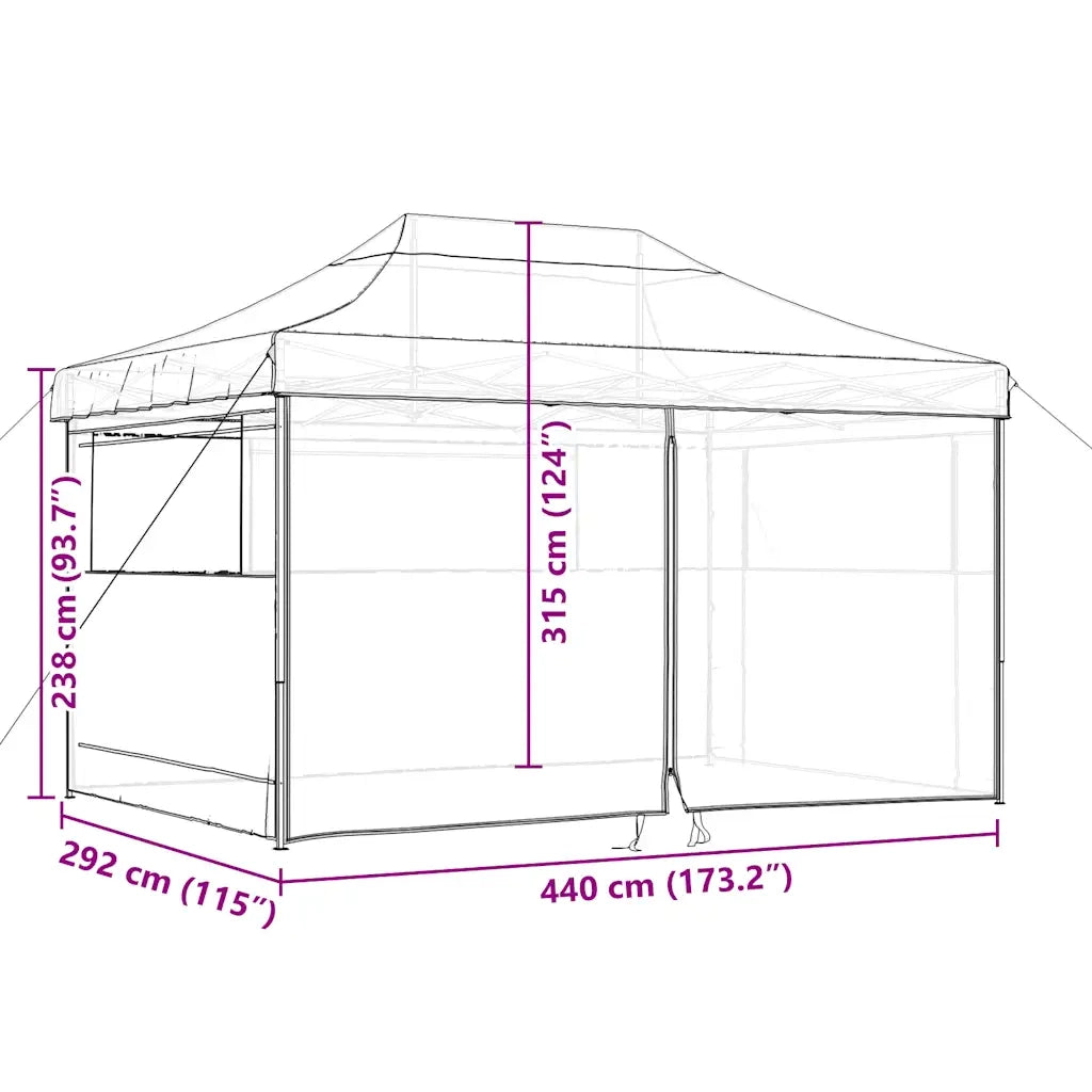 Tendone per Feste Pieghevole Pop-Up con 4 Pareti Terracotta 4004981