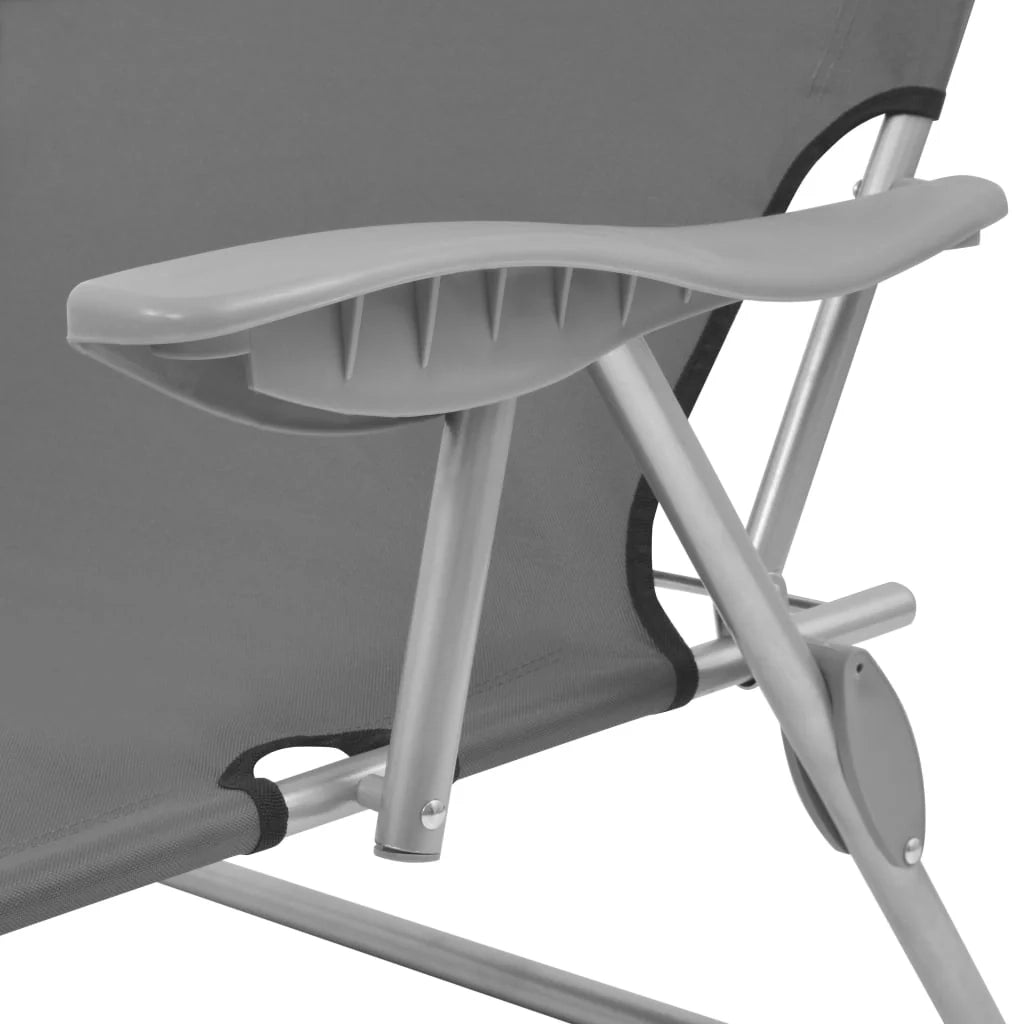Lettino prendisole sedia a sdraio lettino prendisole letto da giardino mobili da esterno per patio con tenda da sole acciaio grigio 02_0012265