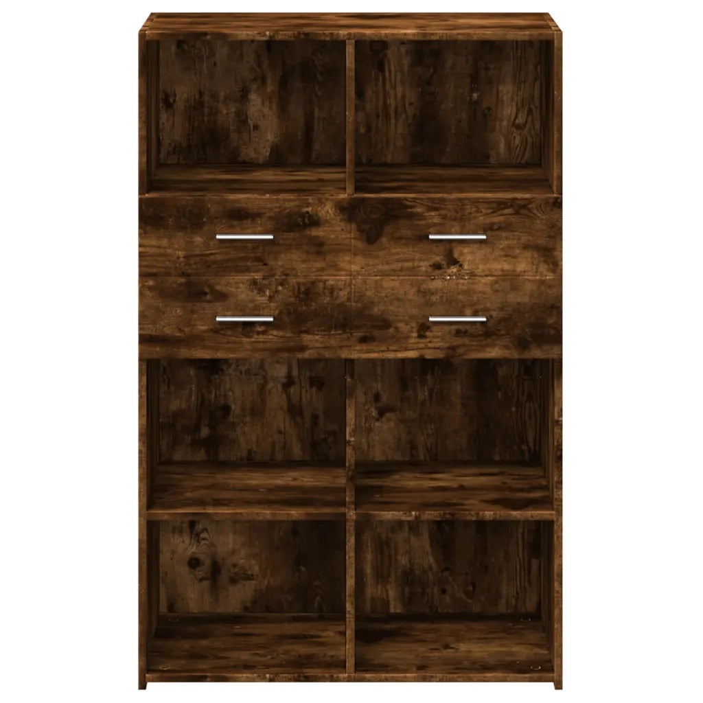 Credenza Rovere Fumo 80x42,5x124 cm in Legno Multistrato 3281389