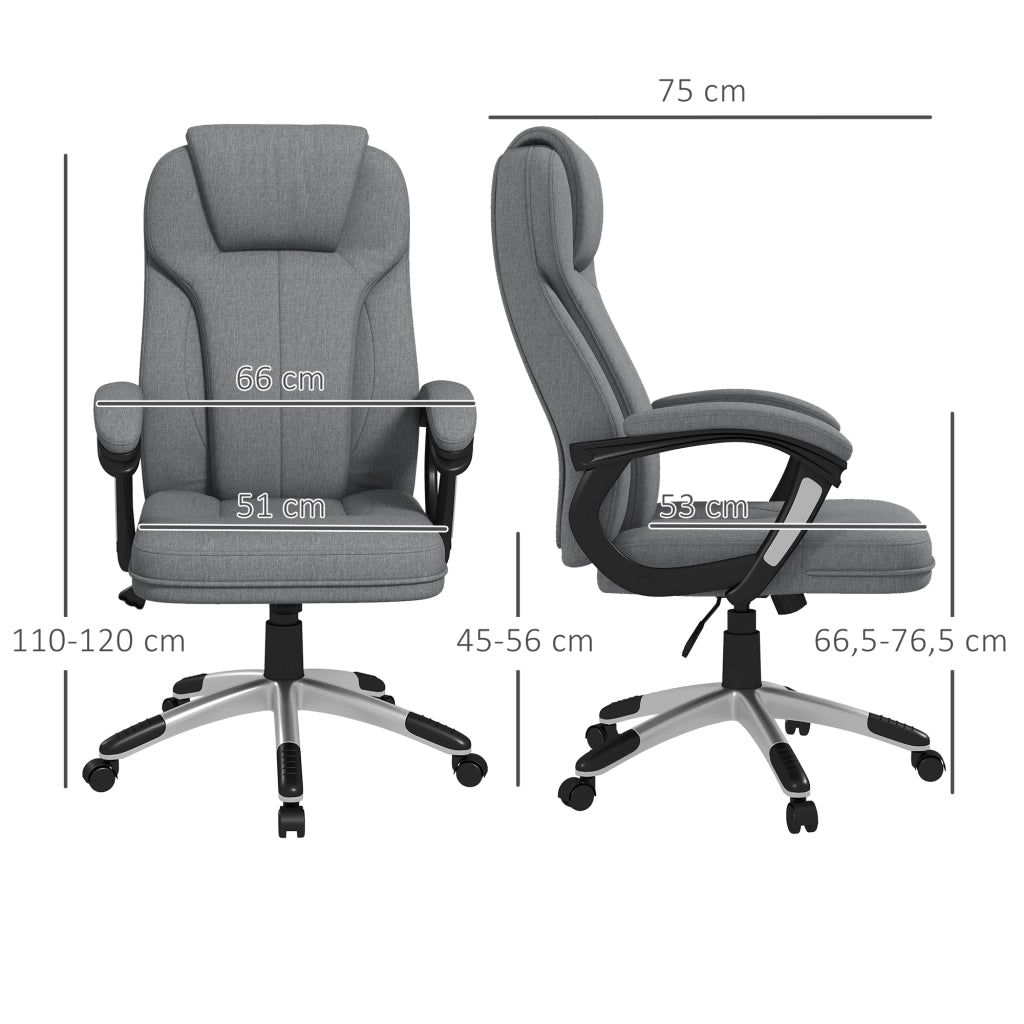 SEDIA UFFICIO ERGONOMICA 66x75x110-120 cm Grigio Poliestere