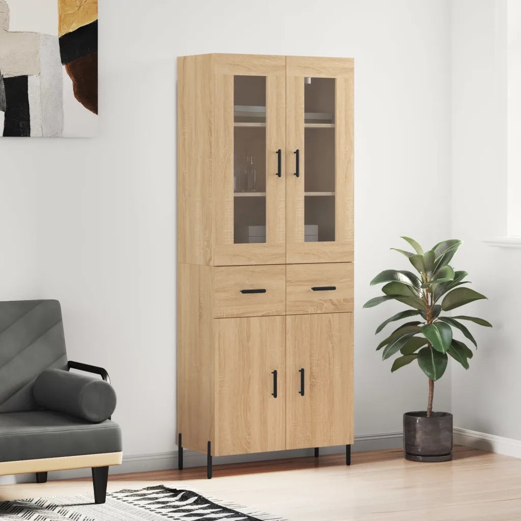 Credenza | Madia | Buffet da pranzo | Armadio da pranzo Rovere Sonoma 69,5x34x180 cm in Legno Multistrato