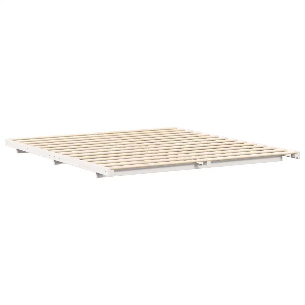 Struttura del letto Bianco 180 x 220 cm Pino massello 873137